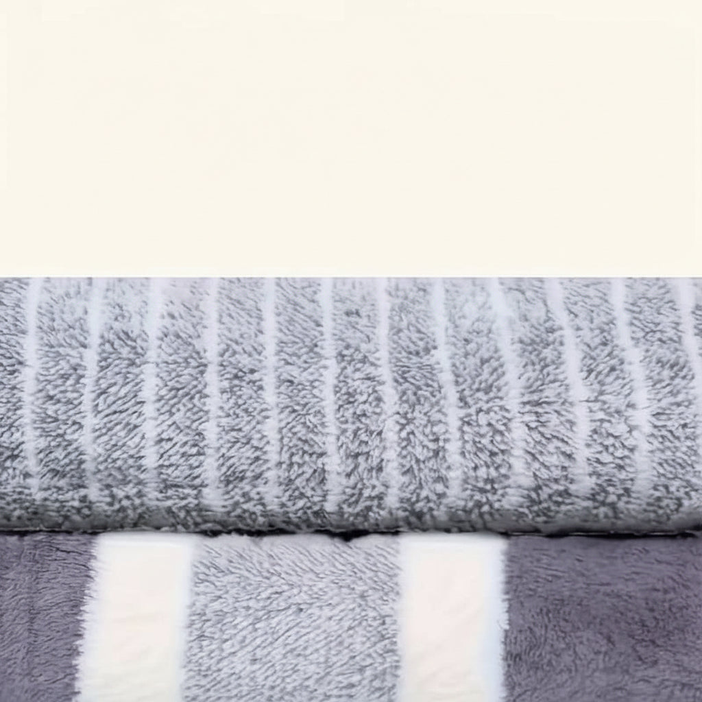Bath Towel Set of 8, Quick Dry Striped Microfibre Towels with 2 Hand Towels and 4 Face Cloths_08
