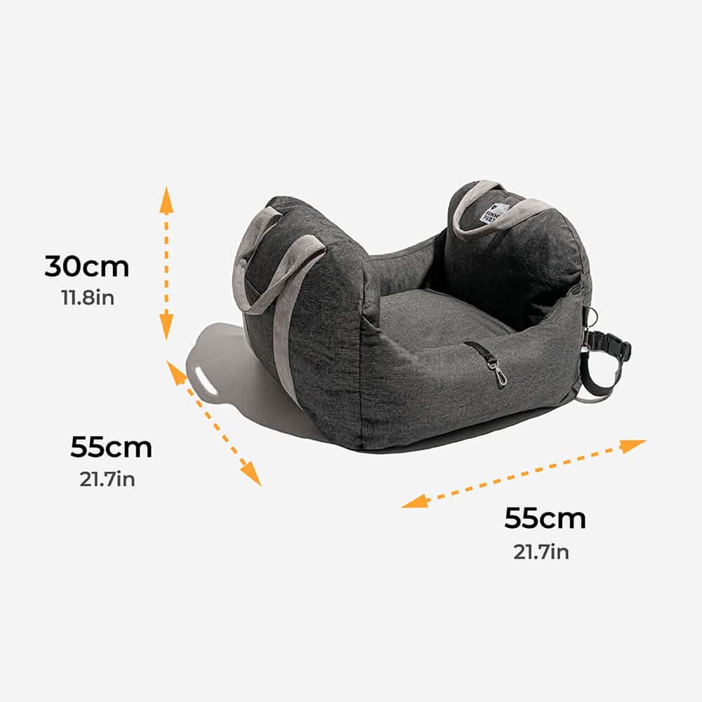 Dog Car Seat with Safety Belt, Dog Bed for Car with Non Slip Base, Dog Travel Bed with Washable Cushion_07