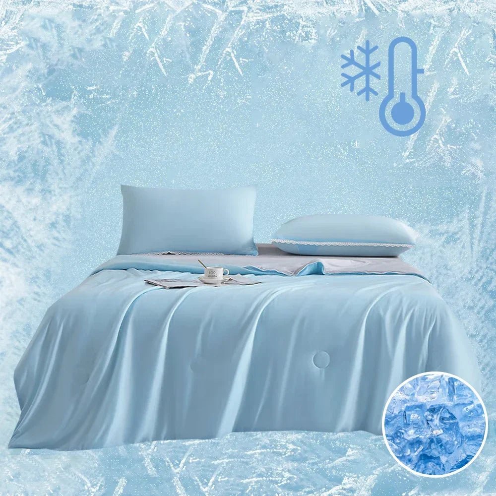 Double Sided Cooling Blanket for Bed, Summer Quilt in Soft Cooling Fabric, Lightweight Summer Blanket for Sleep_02