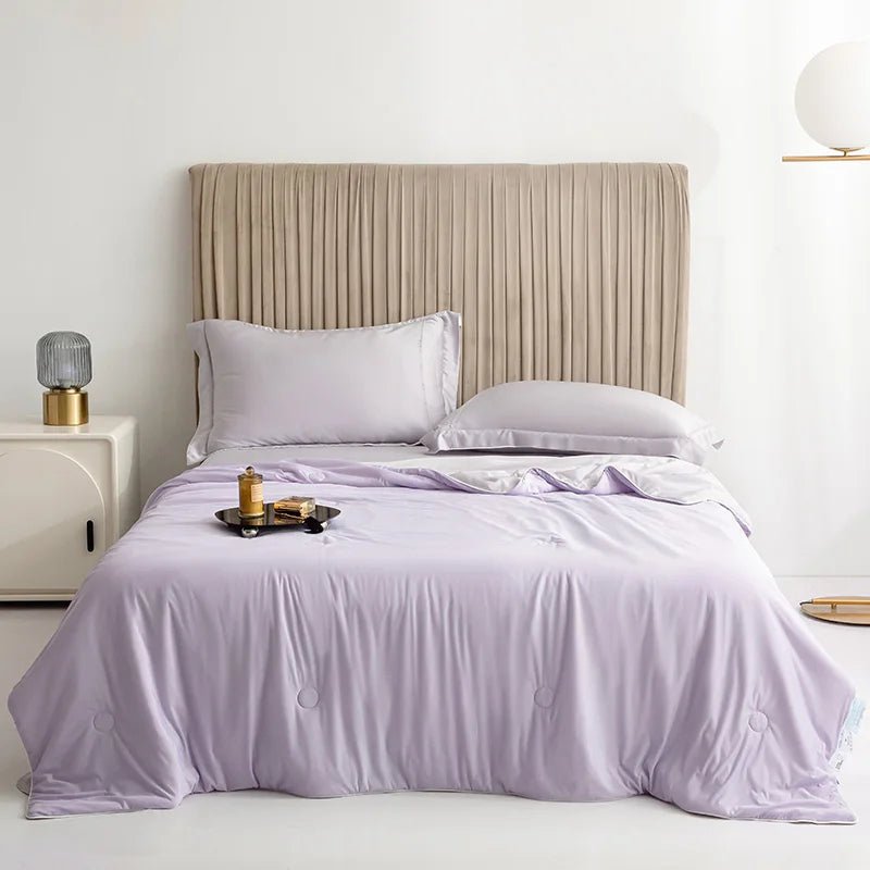 Double Sided Cooling Blanket for Bed, Summer Quilt in Soft Cooling Fabric, Lightweight Summer Blanket for Sleep_06