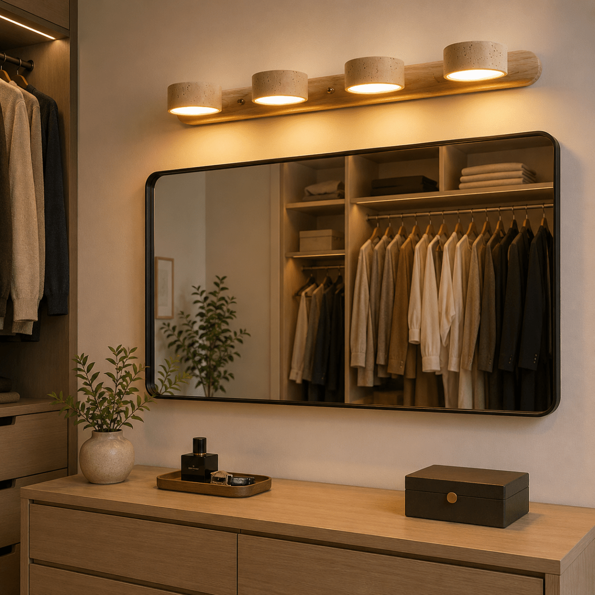 Living Room Wall Light, LED Wall Light in Walnut Wood, Modern Indoor Wall Lamp for Bedroom and Hallway_02