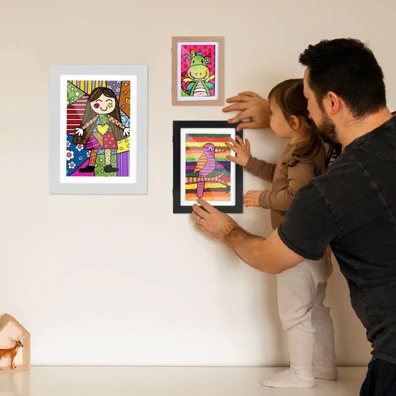 Picture Frames for Childrens Art, Photo Frame with Transparent Front, Wall Decor and Home Decor for Playroom