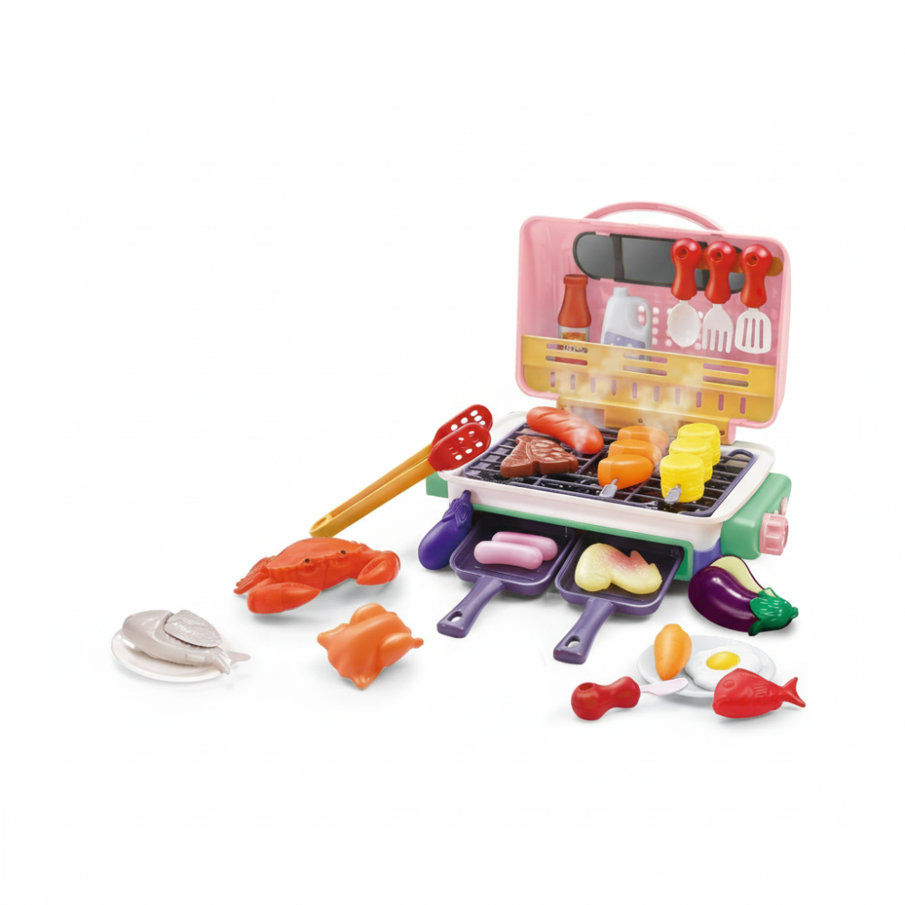 Imaginative Play | Kids BBQ Grill Set with Color Changing Food & Smoke Effect | Safe Role-Play for Young Grillers 4