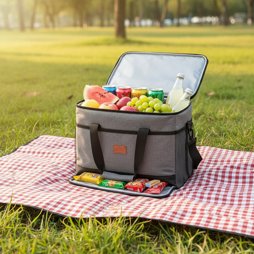Insulated Cooler Bag | Portable Zippered Design with Waterproof Lining | Perfect for Picnics and Travel
