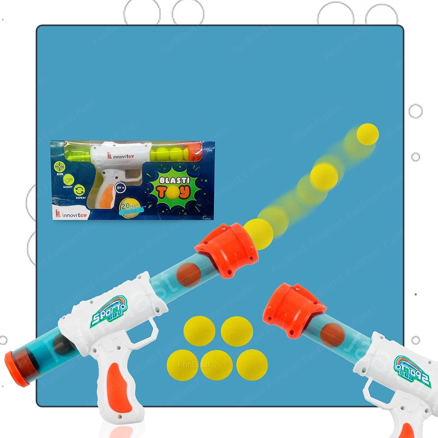 Interactive Air Pressure Shooting Game | Safe Fun with 5 Soft Foam Balls for Indoor & Outdoor Play 2