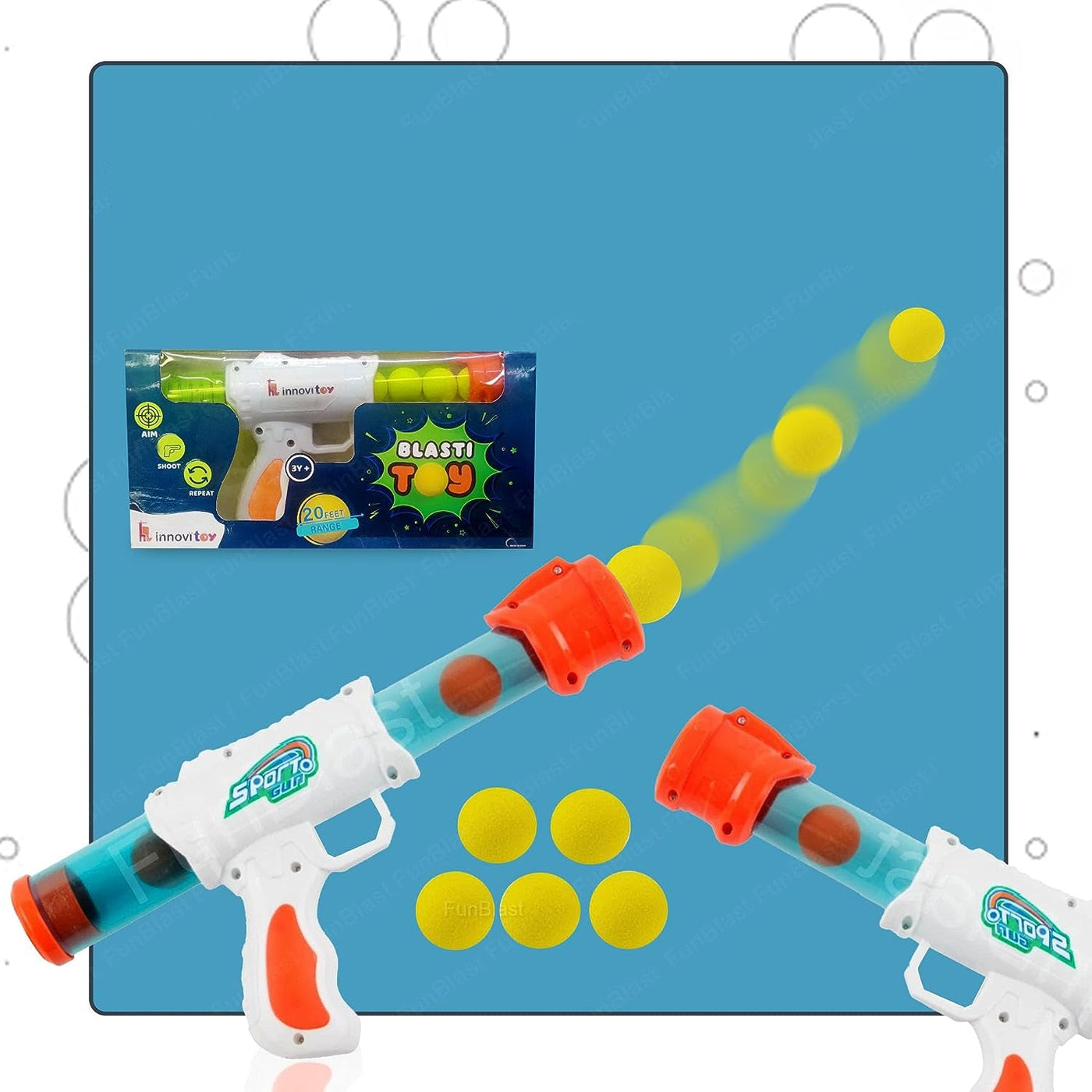 Interactive Air Pressure Shooting Game | Safe Fun with 5 Soft Foam Balls for Indoor & Outdoor Play 2