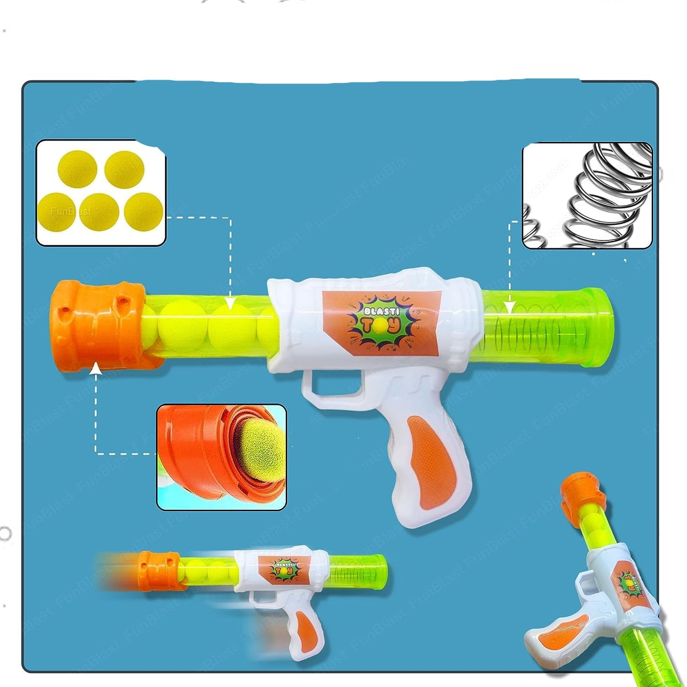 Interactive Air Pressure Shooting Game | Safe Fun with 5 Soft Foam Balls for Indoor & Outdoor Play 4