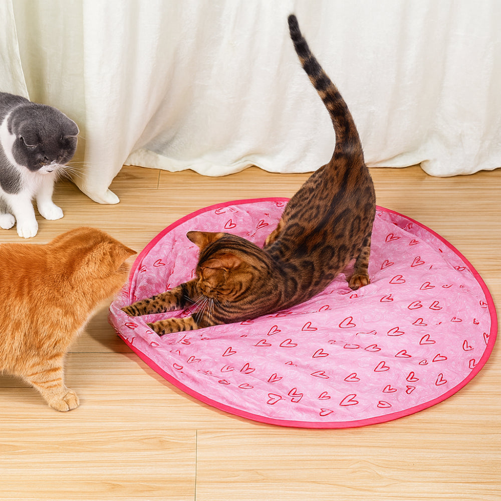 Interactive Cat Toy Play Mat with Chase Ball for Active Playtime