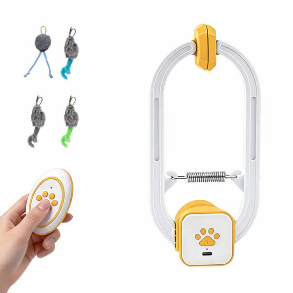 Interactive Cat Toy | USB Rechargeable Teaser with Retractable String | Engaging Play for Cats 3