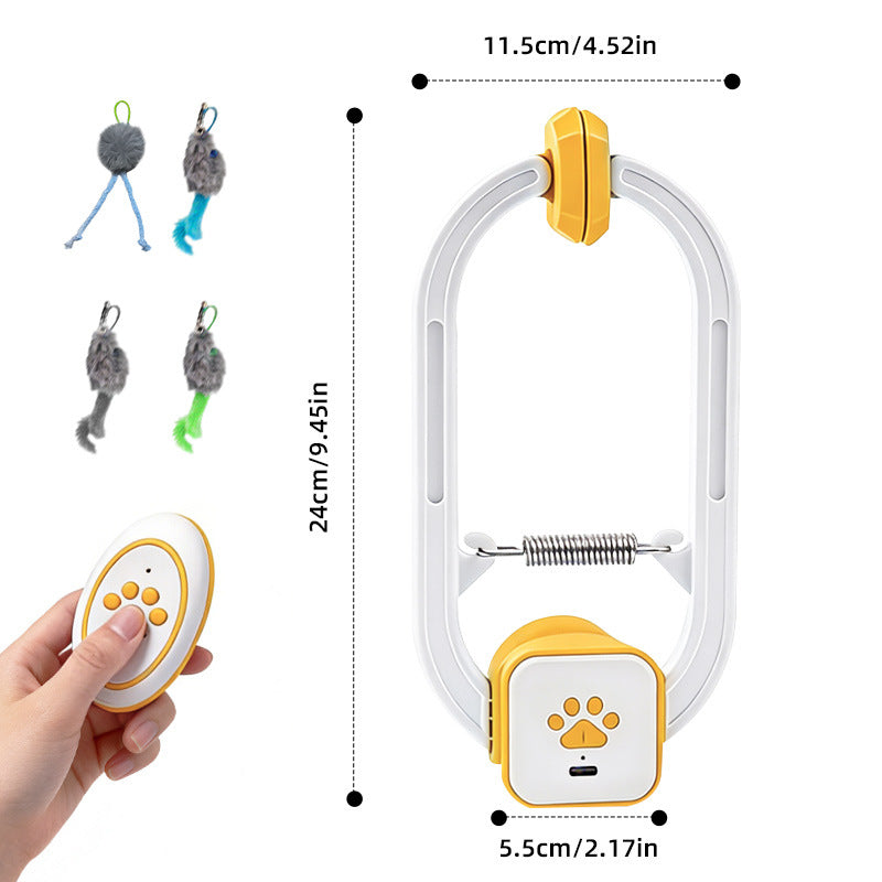 Interactive Cat Toy | USB Rechargeable Teaser with Retractable String | Engaging Play for Cats 4