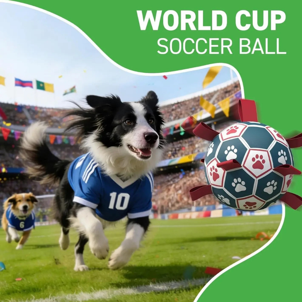 Interactive Dog Toy | Durable Soccer Ball with Rope Grip for Outdoor Fun