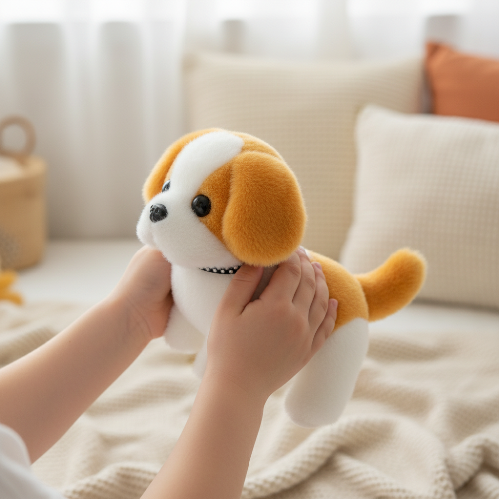 Interactive Plush Puppy Robot Dog Toy with Walking & Barking Action for Imaginative Play 1