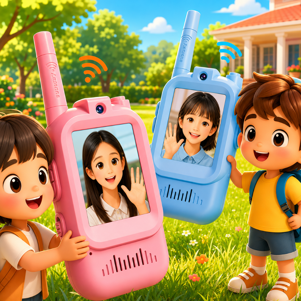 Interactive Video Walkie Talkie Toy for Kids with Rechargeable Battery | Fun Communication Device for Indoor and Outdoor Adventures