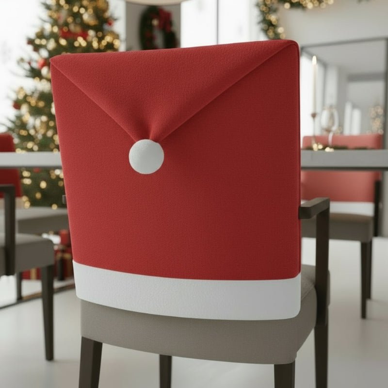 Christmas Chair Covers Set of 2, Santa Hat Dining Chair Covers – image 4