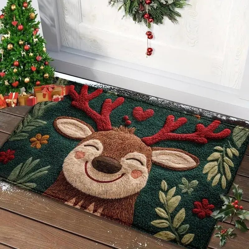 Christmas Door Mat, Outdoor Door Mat Non Slip, Indoor Doormat with Rubber Backing, Welcome Mat for Christmas Decor