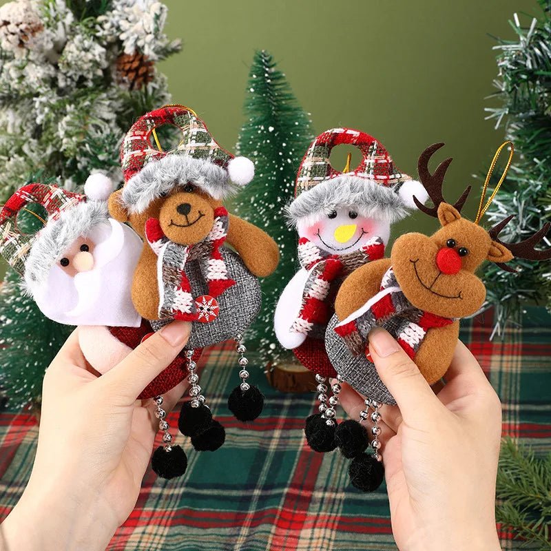 Christmas Ornament Fabric Hanging Tag, Christmas Tree Ornament in 4 Festive Designs