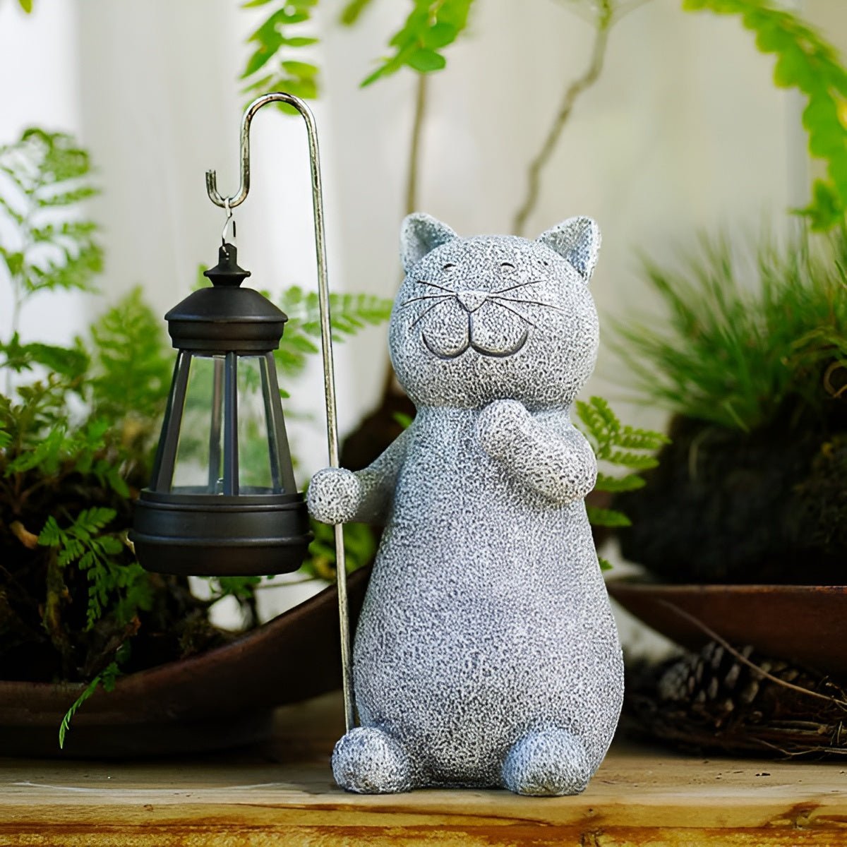 Solar Cat Statue, Solar Garden Lights with Warm LED Glow – image 5
