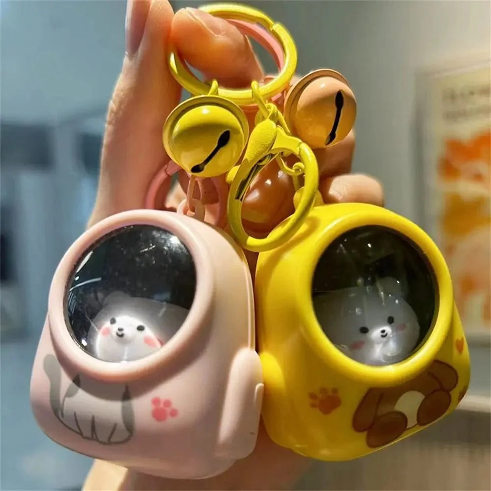 Astronaut Light Keychain, Cute Keyring with LED Ambient Light