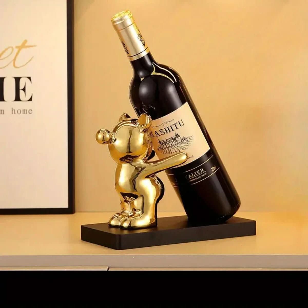 Ceramic Wine Rack, Bear Bottle Holder for Kitchen Decor, Bar Accessories, Housewarming Gift, Wine Gifts for Wine Lovers