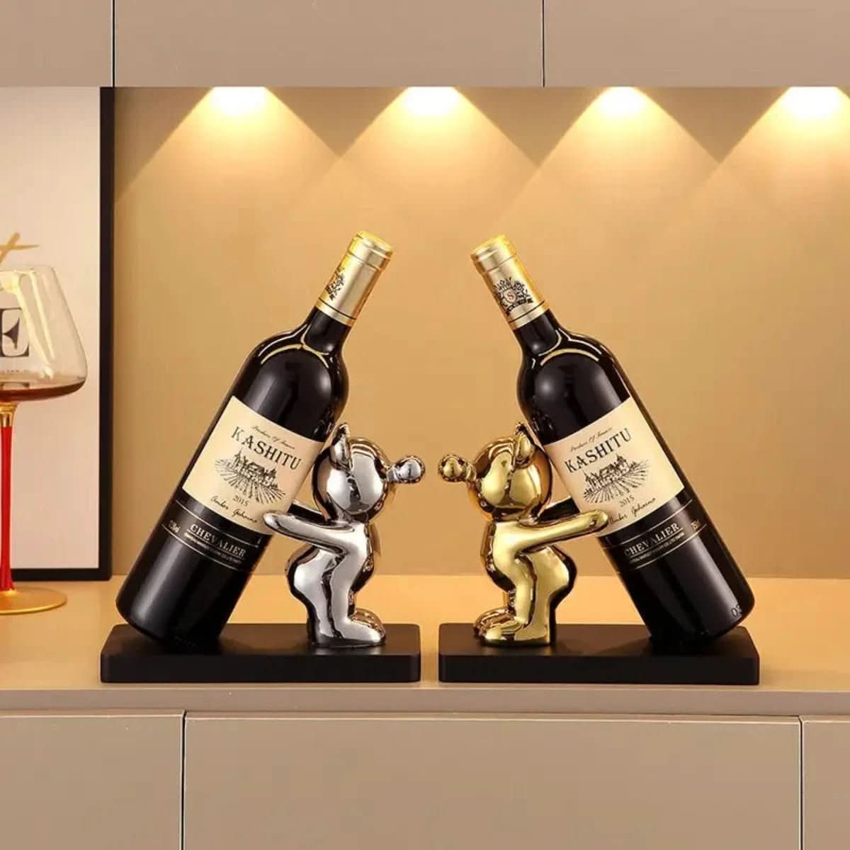 Ceramic Wine Rack, Bear Bottle Holder for Kitchen Decor, Bar Accessories, Housewarming Gift, Wine Gifts for Wine Lovers_01