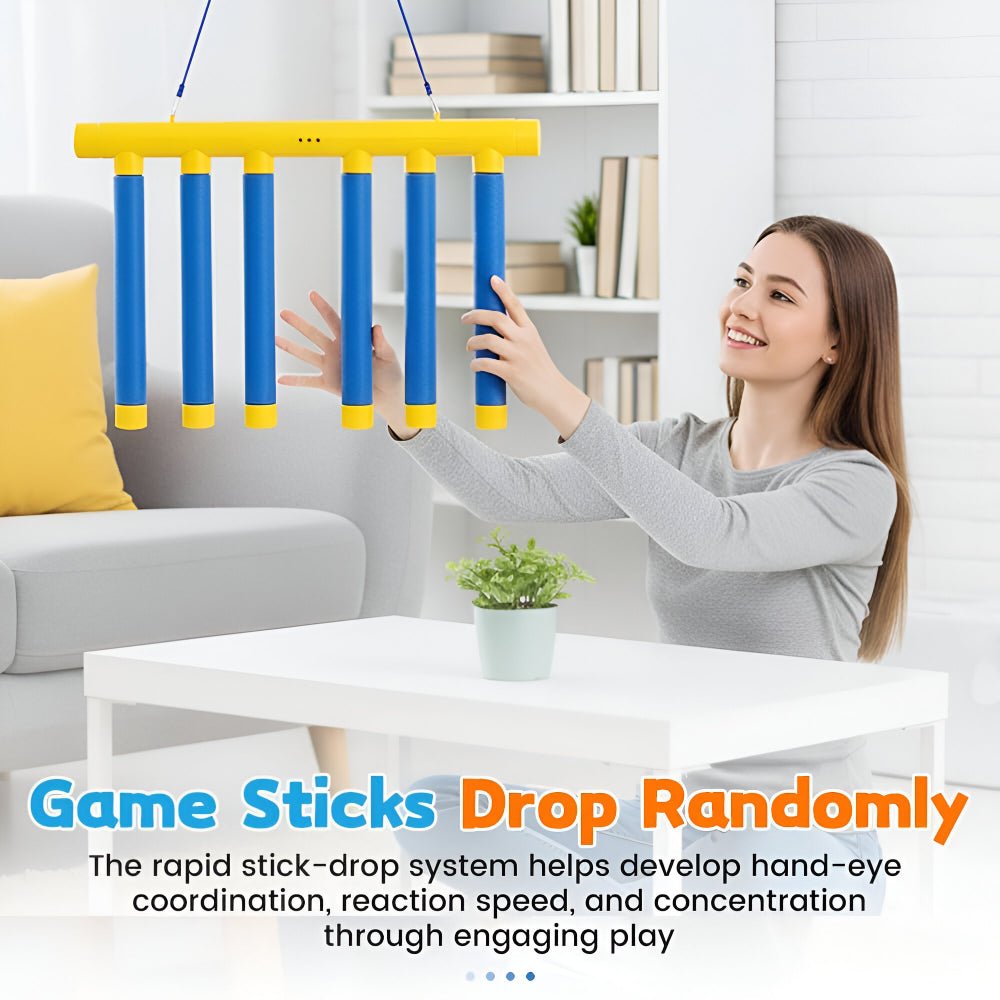 Family Game for Kids, USB Rechargeable Catch Stick Game with 3 Speeds, Falling Sticks Reaction Game for Reflexes_02
