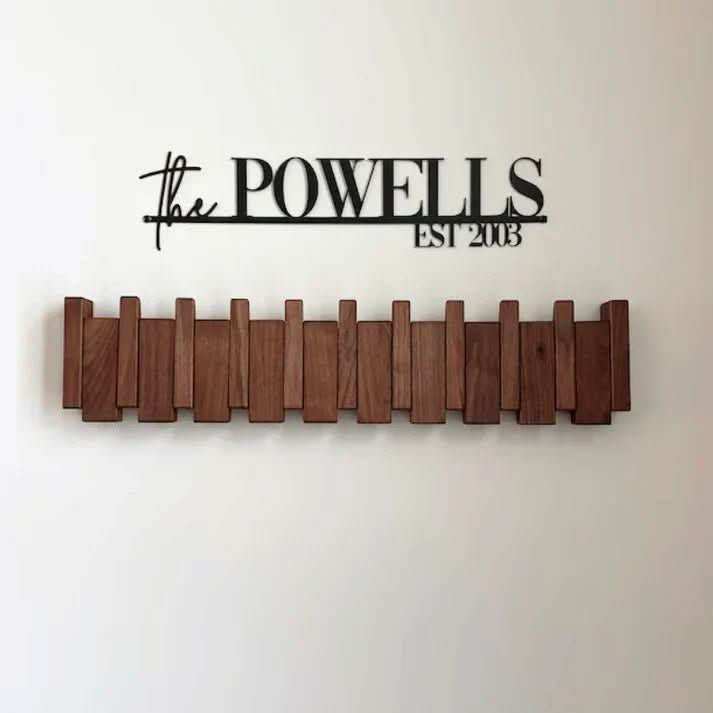 Coat Rack Wall Mounted, Wooden Wall Coat Rack with Folding Hooks in Piano Design, Wall Hooks for Coats, Hallway Storage_01