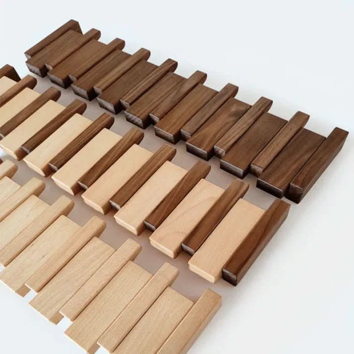 Coat Rack Wall Mounted, Wooden Wall Coat Rack with Folding Hooks in Piano Design, Wall Hooks for Coats, Hallway Storage_02