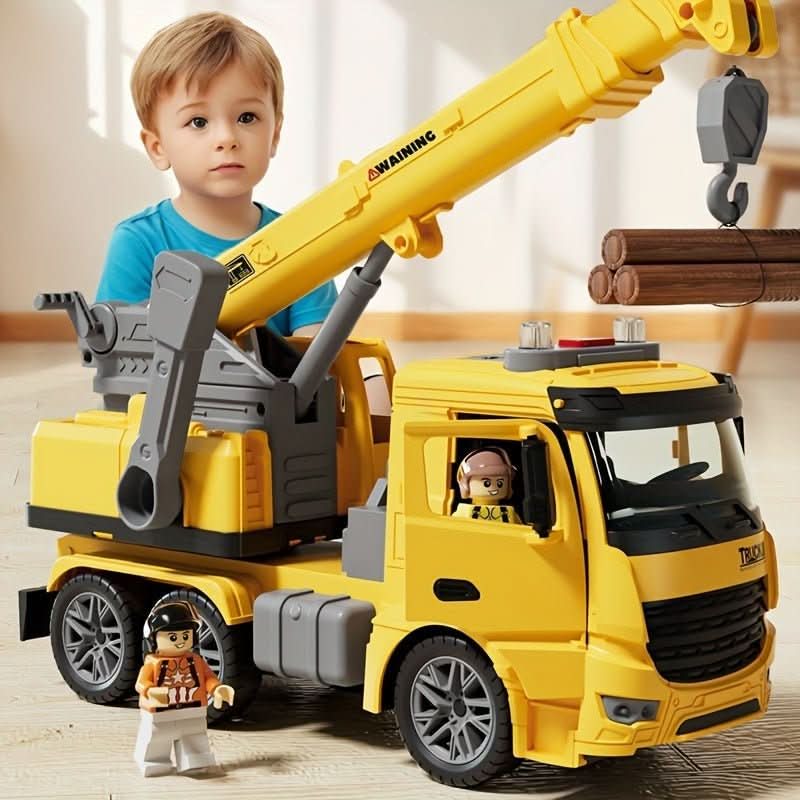 Toy Trucks, Toy Crane Truck with Light and Sound, Toy Lorry for Kids, Construction Toys for 3 Year Old Boys_02