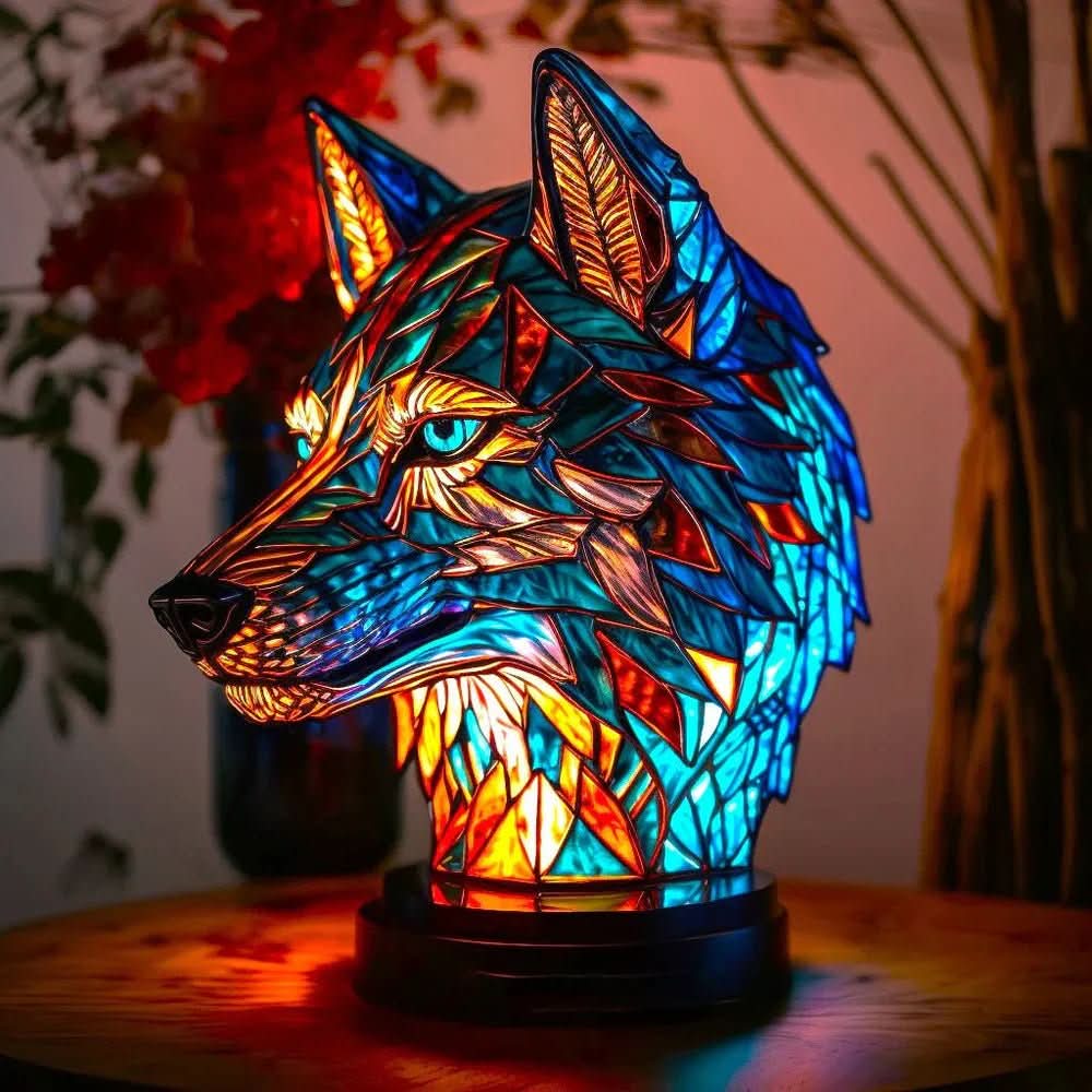 Table Lamp, Stained Glass Tiffany Lamp in Animal Design, Bedside Lamp for Living Room Mood Lighting_00