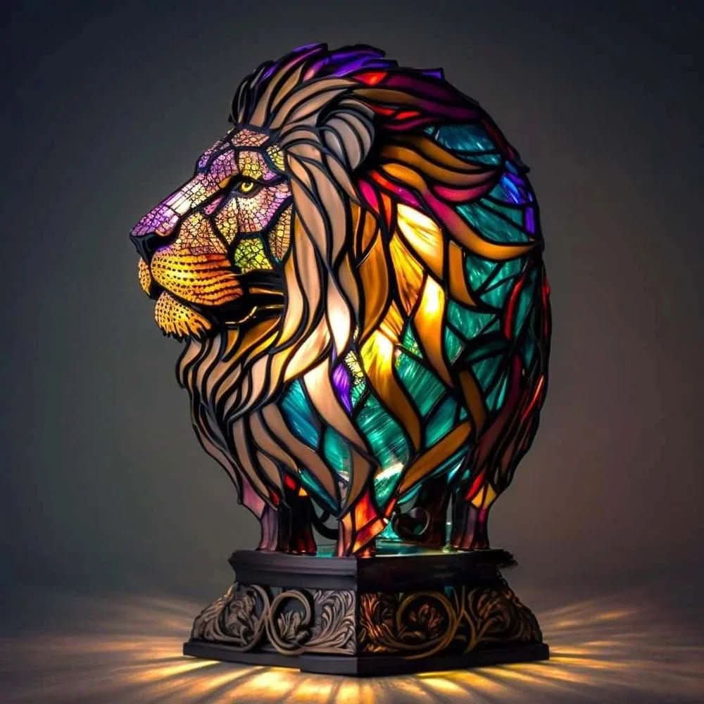 Table Lamp, Stained Glass Tiffany Lamp in Animal Design, Bedside Lamp for Living Room Mood Lighting_14