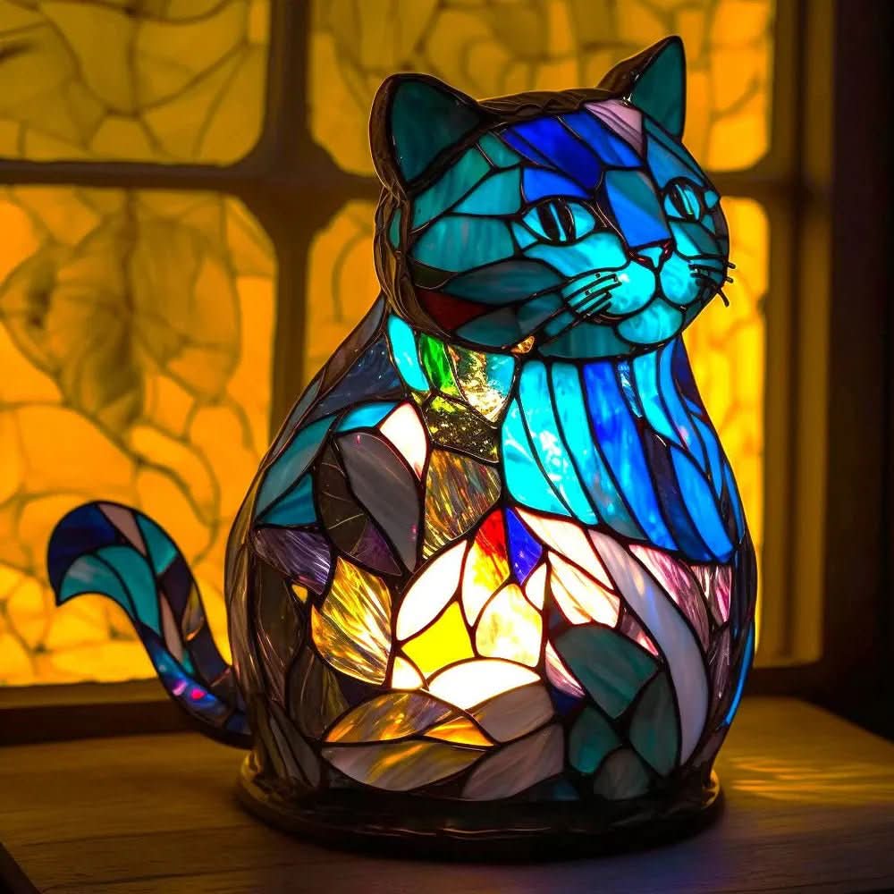 Table Lamp, Stained Glass Tiffany Lamp in Animal Design, Bedside Lamp for Living Room Mood Lighting_15