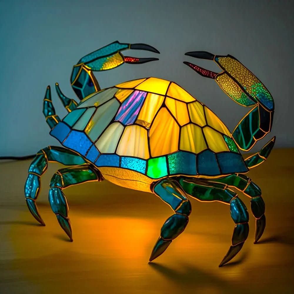 Table Lamp, Stained Glass Tiffany Lamp in Animal Design, Bedside Lamp for Living Room Mood Lighting_08