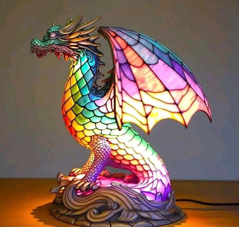 Table Lamp, Stained Glass Tiffany Lamp in Animal Design, Bedside Lamp for Living Room Mood Lighting_09