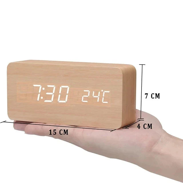 LED Digital Alarm Clock with Voice Control & Temperature Display | Modern Design for Stylish Wake-Up 10