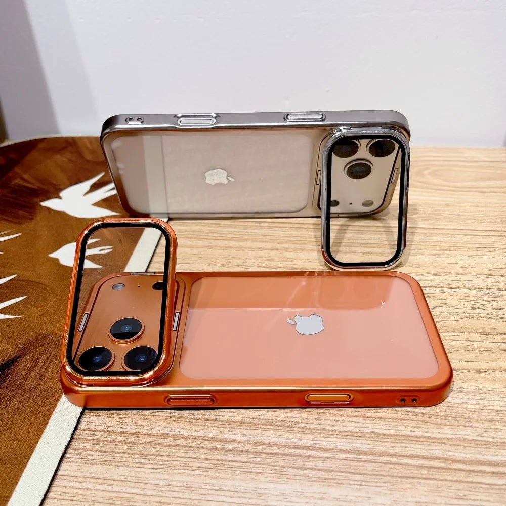 Clear iPhone 17 Pro Case with Foldable Camera Stand