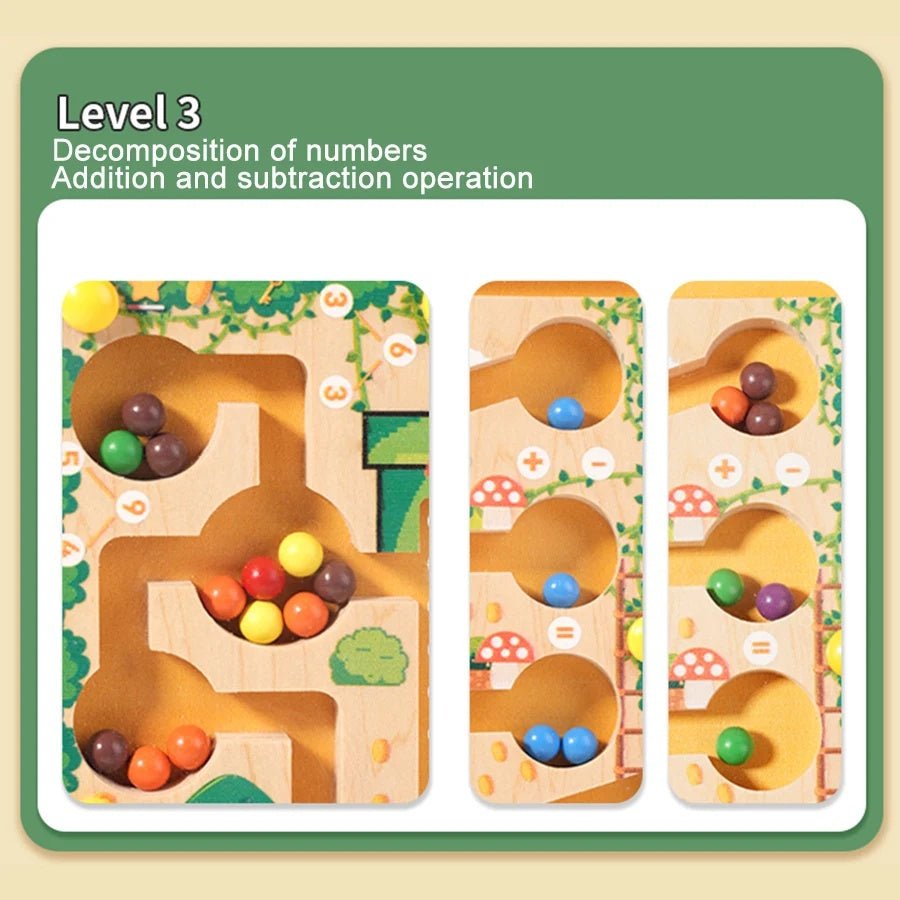 Magnetic Maze Board with Numbers and Colours, Wooden Montessori Toys, Educational Toys for 3 Year Olds, Number Puzzle_05