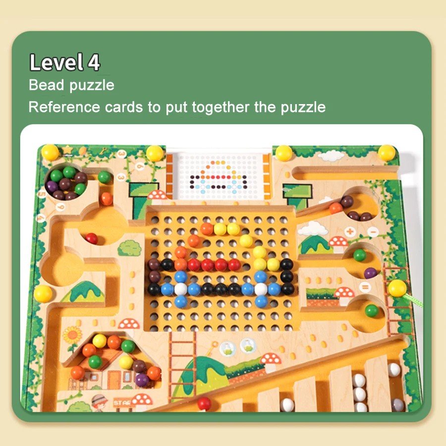 Magnetic Maze Board with Numbers and Colours, Wooden Montessori Toys, Educational Toys for 3 Year Olds, Number Puzzle_06