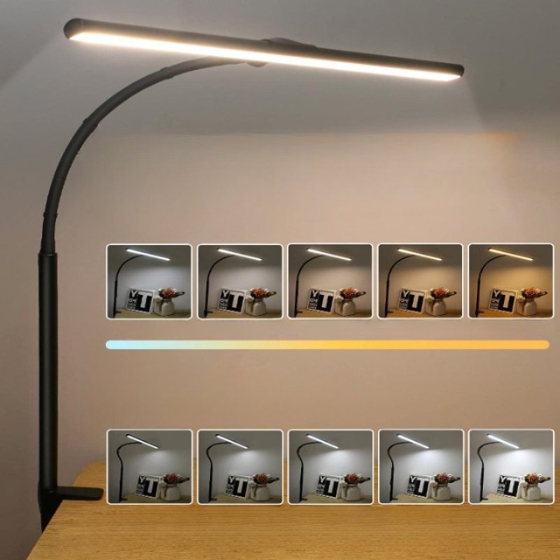 Desk Lamp, Flexible Gooseneck LED Desk Lamp for Office, USB Reading Lamp, Task Light with 3 Brightness Levels