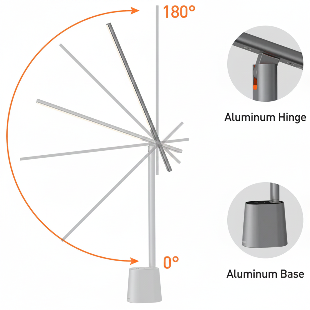 Desk Lamps, Foldable Dimmable LED Lamp, USB Lamp for Home Office and Study, Reading Light for Travel_03