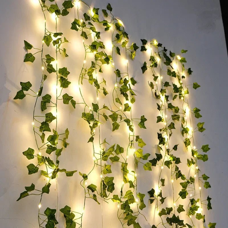 Leaf Fairy Lights Battery Operated, Greenery Lights for Wall and Wreath, Green LED String Lights 2-10 m_06