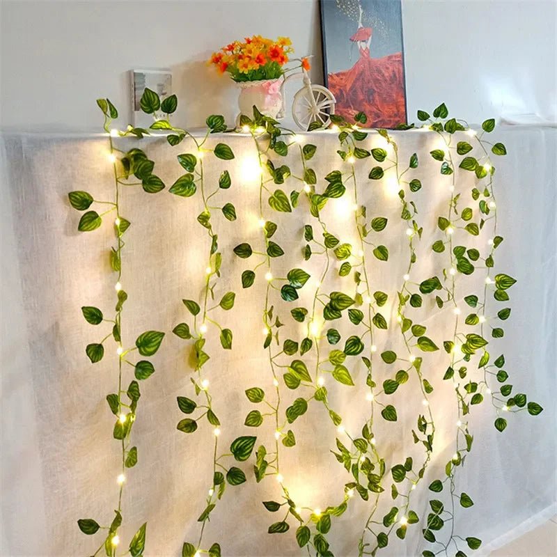 Leaf Fairy Lights Battery Operated, Greenery Lights for Wall and Wreath, Green LED String Lights 2-10 m_09