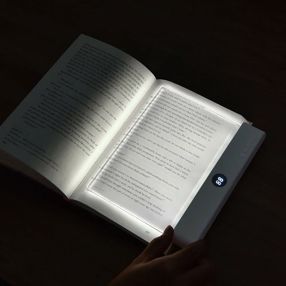 Reading Light Rechargeable, LED Reading Lamp with Timer and Dimming, Reading Lamp for Bed, Flat LED Panel Light_02