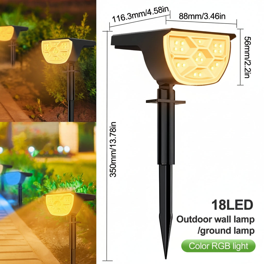 Outdoor Wall Lights, Solar Garden Lights, Outdoor Solar Lights with Spotlight Beam and 3 Brightness Levels_07