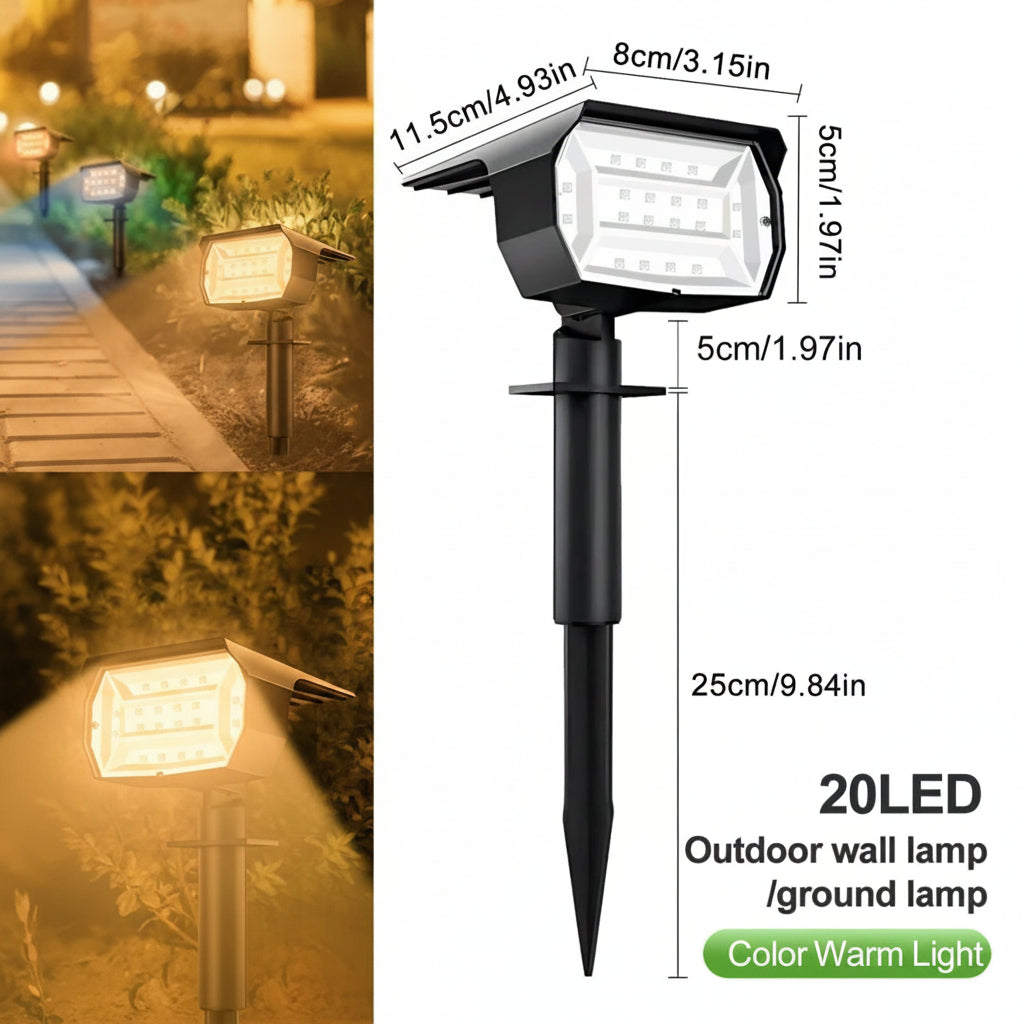 Outdoor Wall Lights, Solar Garden Lights, Outdoor Solar Lights with Spotlight Beam and 3 Brightness Levels_08