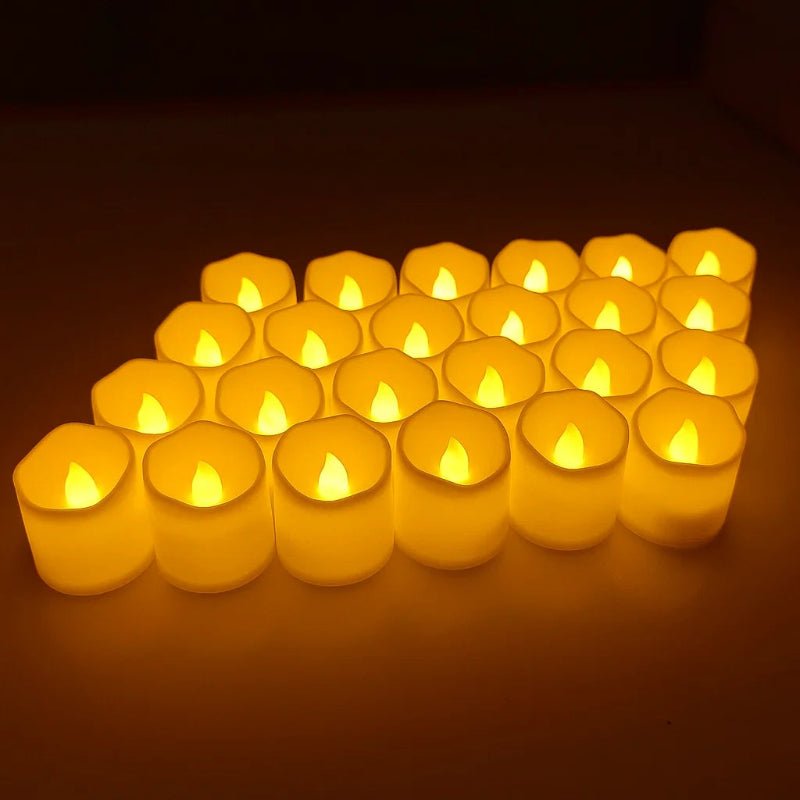LED Candles, Flameless Tealight Candles with Flicker Effect, Battery Tea Lights, Fake Candles for Weddings, Home Decor