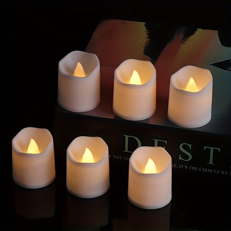 LED Candles, Flameless Tealight Candles with Flicker Effect, Battery Tea Lights, Fake Candles for Weddings, Home Decor_03