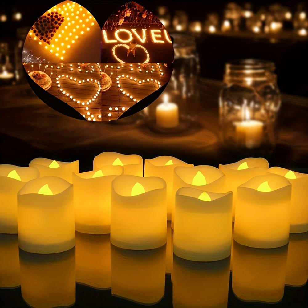LED Candles, Flameless Tealight Candles with Flicker Effect, Battery Tea Lights, Fake Candles for Weddings, Home Decor_04