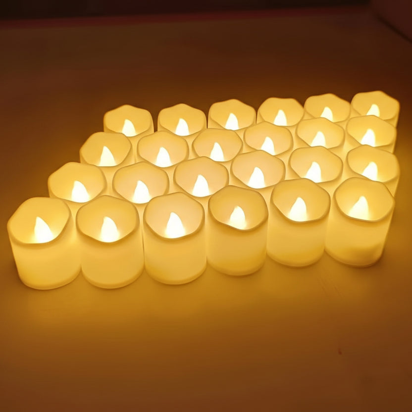 LED Candles, Flameless Tealight Candles with Flicker Effect, Battery Tea Lights, Fake Candles for Weddings, Home Decor_05