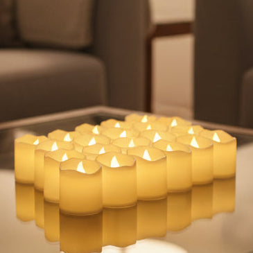 LED Candles, Flameless Tealight Candles with Flicker Effect, Battery Tea Lights, Fake Candles for Weddings, Home Decor