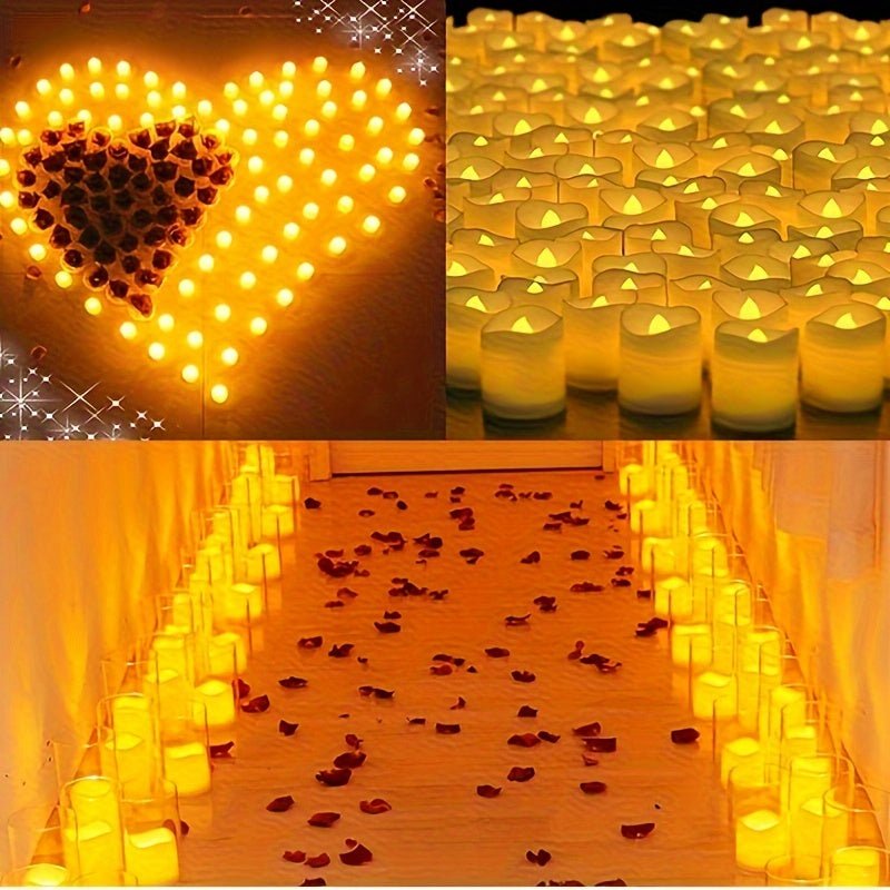 LED Candles, Flameless Tealight Candles with Flicker Effect, Battery Tea Lights, Fake Candles for Weddings, Home Decor_08